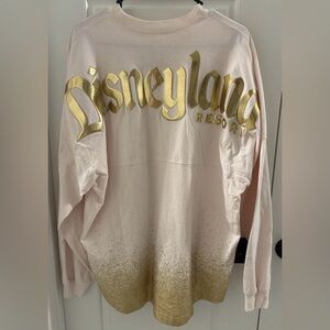 Disney Pink and Gold Long Sleeve Spirt Jersey Disneyland Size Large